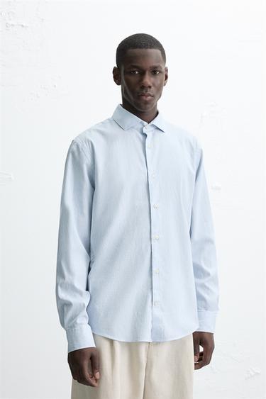 STRIPED TEXTURED SHIRT - white by Zara