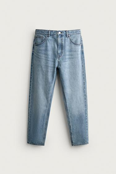 SLIM FIT CROPPED JEANS - Light blue by Zara
