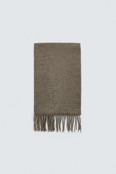 SLUB TEXTURE SCARF - Brown / Taupe by Zara