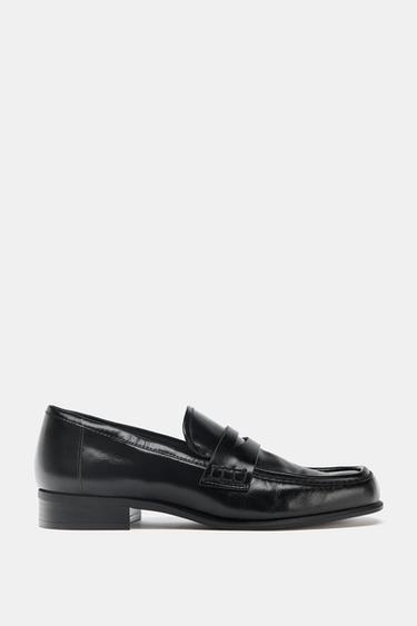 LEATHER LOAFERS - Black by Zara