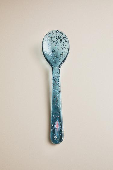 CHILDREN'S GLITTER TRITAN™ SPOON WITH STARS - Blue by Zara