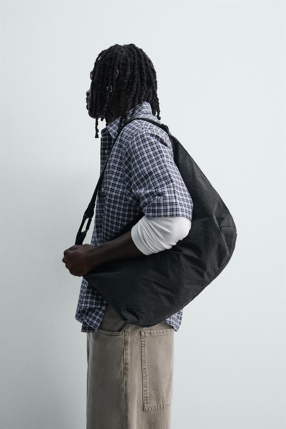 NYLON SHOULDER BAG - Black by Zara - Image 0
