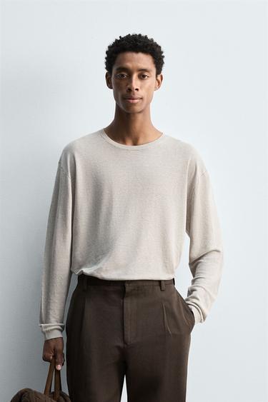 LIGHTWEIGHT 100% HEMP SWEATER - Anthracite grey by Zara