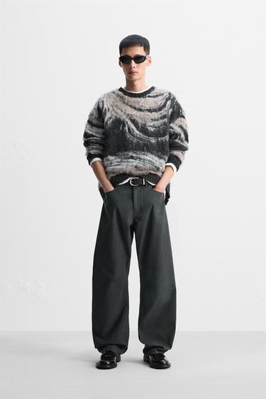 ABSTRACT JACQUARD SWEATER - Grey by Zara - Image 0