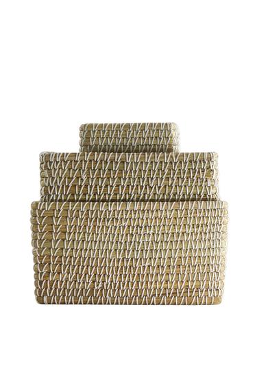 CONTRAST RECTANGULAR BASKET - Multicoloured by Zara