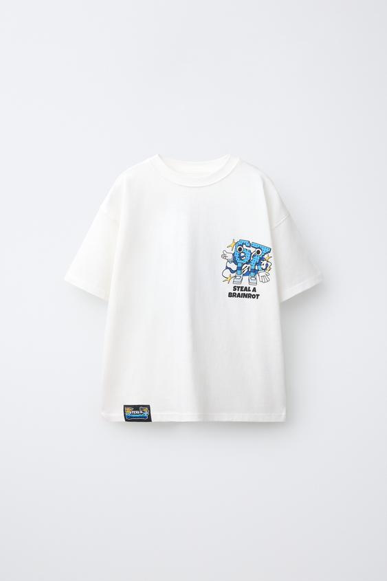 STEAL A BRAINROT © SPYDER GAMES PRINT T-SHIRT - White by Zara - Image 0