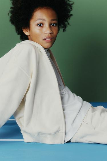 ZIP-UP SPORTY HOODIE - Ecru by Zara