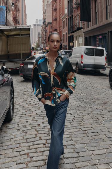 FLOWING PRINTED SHIRT - Multicoloured by Zara