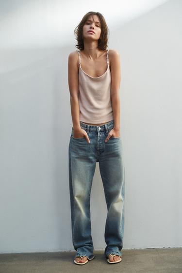 TRF MID-WAIST BOYFRIEND JEANS - Navy blue by Zara