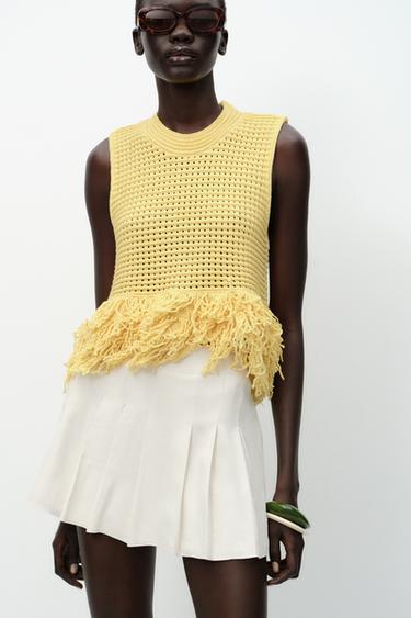 MINI BOX PLEAT SKORT - Light beige by Zara