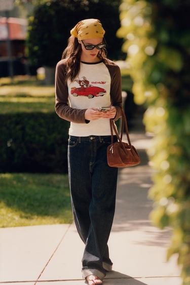 GREMLINS™ & © ILLUSTRATION SLUB KNIT T-SHIRT X DYLAN´S T-SHIRT CLUB X ZARA - brown/white by Zara