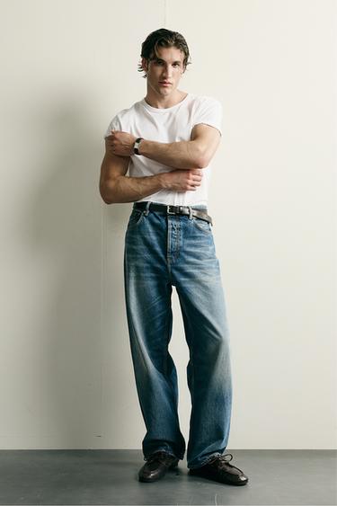 STRAIGHT BARREL FIT JEANS - Blue by Zara
