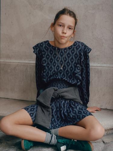 IKAT PRINT DRESS - Blue by Zara