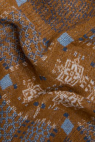 GEOMETRIC DESIGN THROW - Brown by Zara