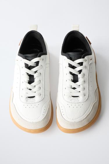 LEATHER BAREFOOT TRAINERS - White by Zara