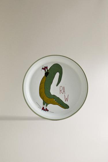 CHILDREN'S CERAMIC CROCODILE PLATE - Multicoloured by Zara - Image 0