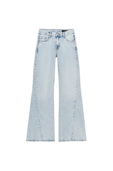 ZW COLLECTION LOW-RISE RELAXED FLARE JEANS - Light blue by Zara