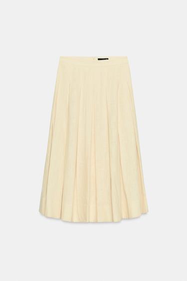 ZW COLLECTION PLEATED SKIRT - Butter by Zara