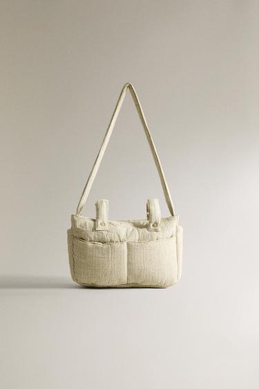 STRIPED MUSLIN MATERNITY PUSHCHAIR BASKET - Green by Zara