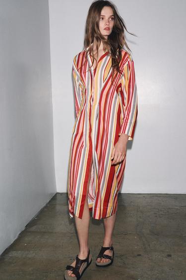 ZW COLLECTION STRIPED SHIRT DRESS - Multicoloured by Zara