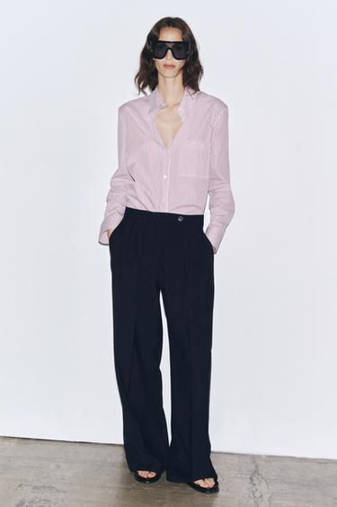 ZW COLLECTION TROUSERS WITH DARTS - Navy blue by Zara