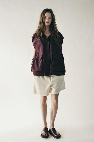 ZW COLLECTION OVERSIZE WAISTCOAT - Burgundy by Zara - Image 0