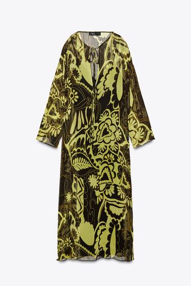 ZW COLLECTION PRINTED TUNIC DRESS - Yellow by Zara