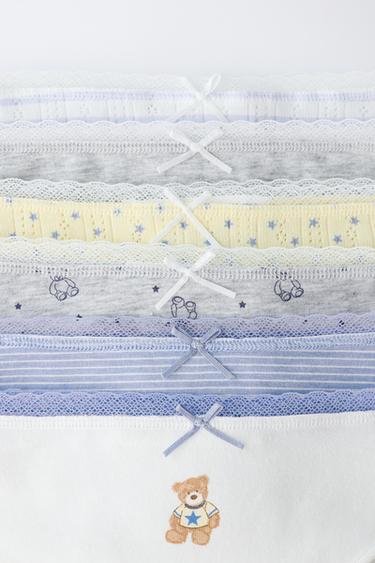 6-14 YEARS / PACK OF SIX BEAR BRIEFS - Blue/White by Zara