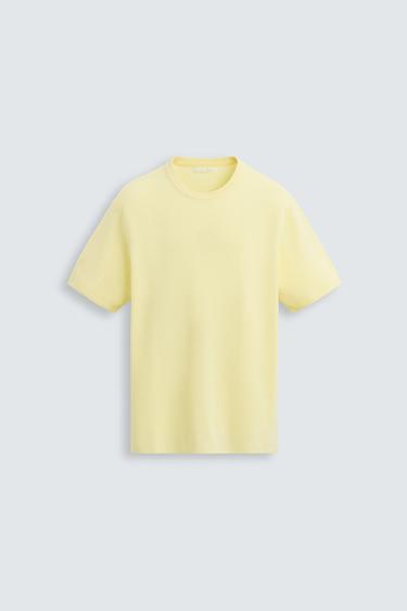 RELAXED FIT KNIT T-SHIRT - Yellow by Zara