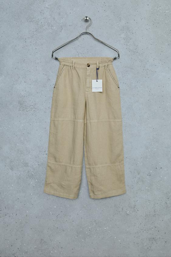 STORIESZ - 100% LINEN TROUSERS - Beige by Zara - Image 0