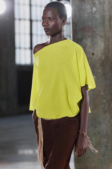 PLAIN KNIT LAYER TOP - Lime by Zara