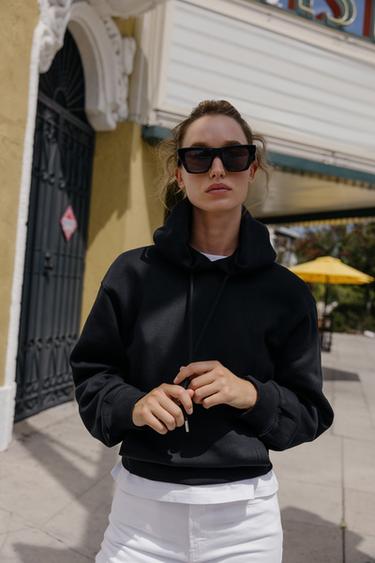 BASIC HOODIE - Black by Zara