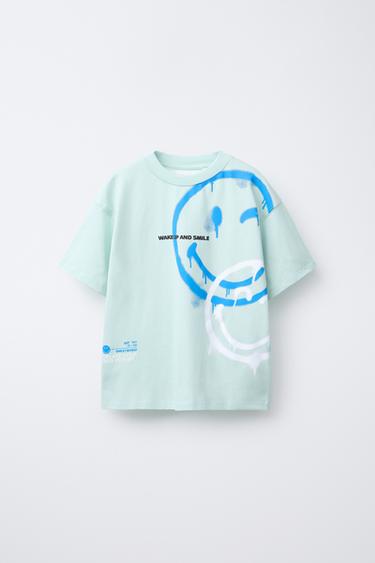 SMILEYWORLD ® PRINT T-SHIRT - Sky blue by Zara - Image 0