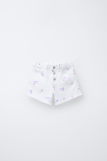 FLORAL TWILL BERMUDA SHORTS - White by Zara - Image 0