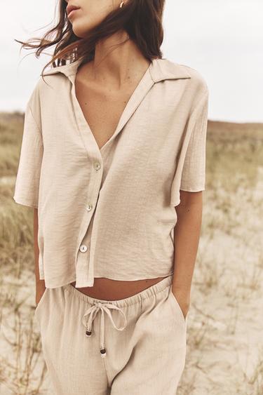 SHORT SLEEVE SHIRT - Sand by Zara