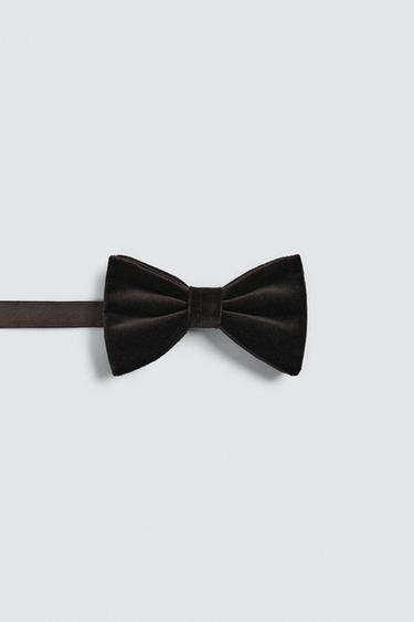 VELVET BOW TIE - Brown by Zara