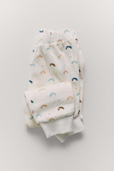 2-6 YEARS/ RAINBOW VELOUR PYJAMAS - Ecru by Zara