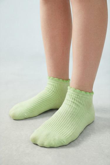 FIVE-PACK OF CONTRAST WAVE ANKLE SOCKS - Multicoloured by Zara