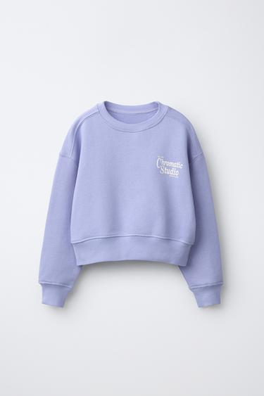 SLOGAN PRINT SWEATSHIRT - Blue by Zara