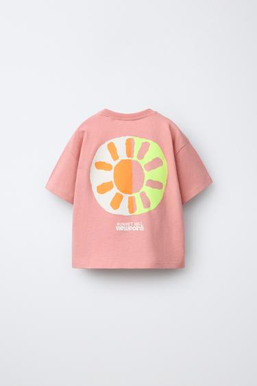 SUN PRINT T-SHIRT - Pale pink by Zara