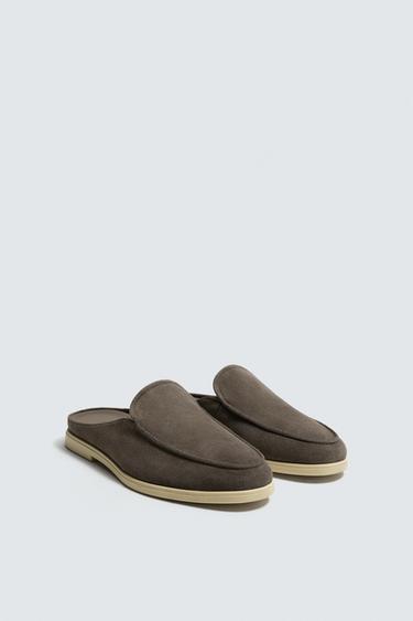 LEATHER MULE LOAFERS - Brown by Zara