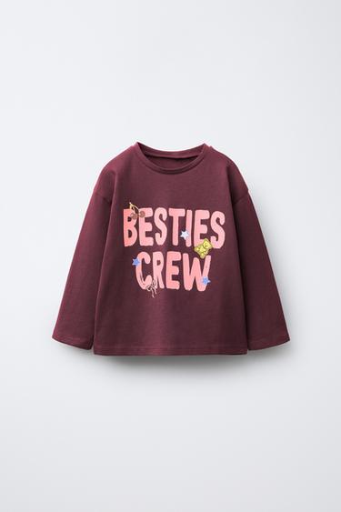 PRINTED T-SHIRT - Burgundy by Zara