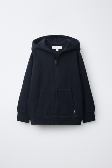 ZIP-UP HOODIE - Navy blue by Zara