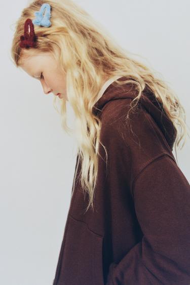 PACK OF TWO BOW KNITTED HAIR CLIPS - Multicoloured by Zara