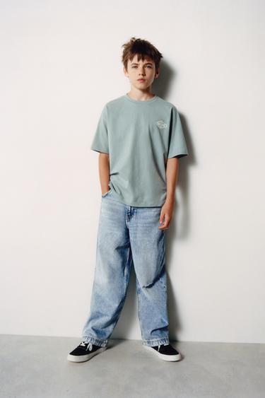 LOGO PRINT T-SHIRT - Sky blue by Zara