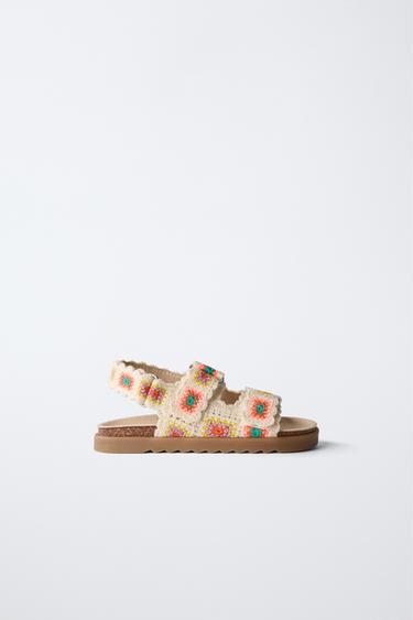 CROCHET SANDALS - Ecru White by Zara