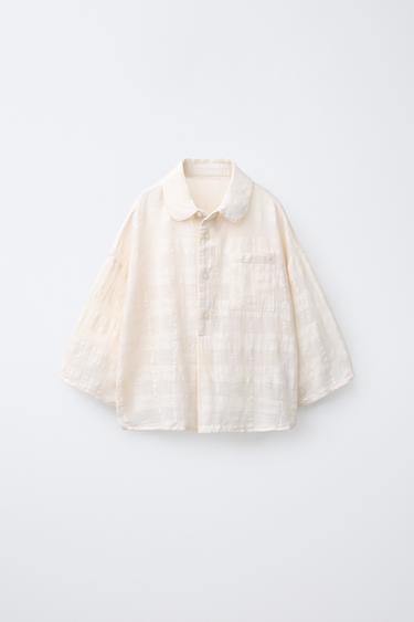 TEXTURED CHECK SHIRT - Ecru by Zara