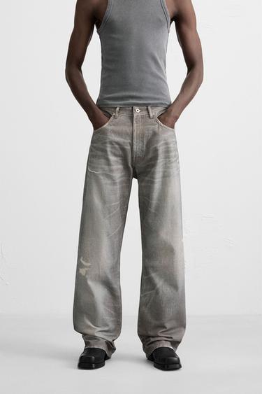 PRINTED BAGGY FIT JEANS - Blue by Zara
