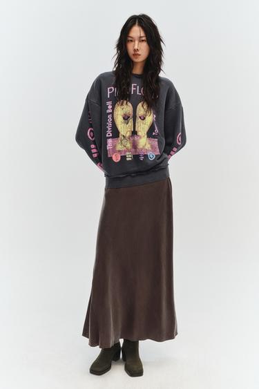 ZW COLLECTION LONG SKIRT - Brown by Zara