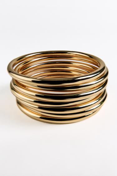 PACK OF METALLIC BANGLES - Golden by Zara